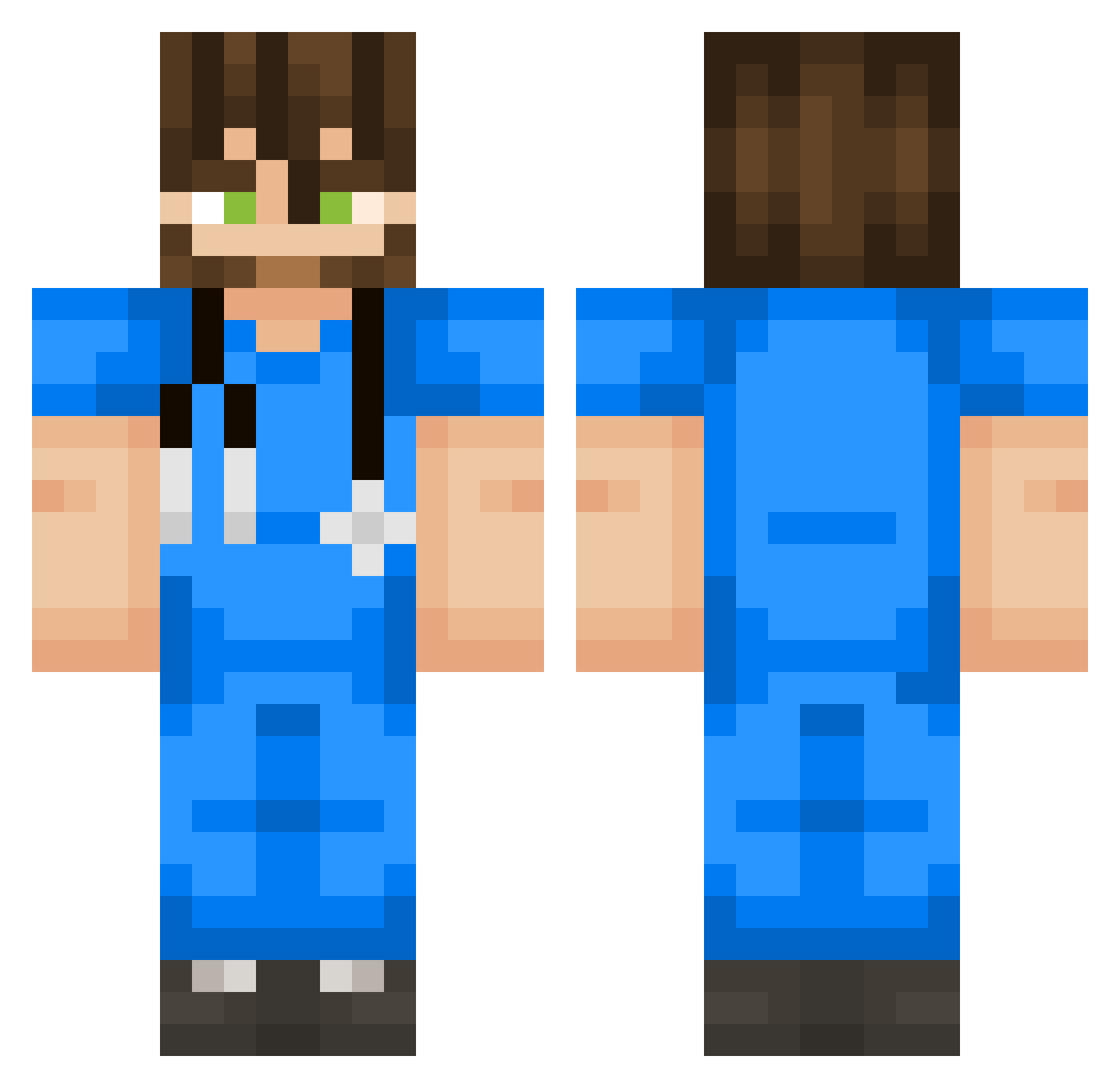 downgles Minecraft skin, front and back view
