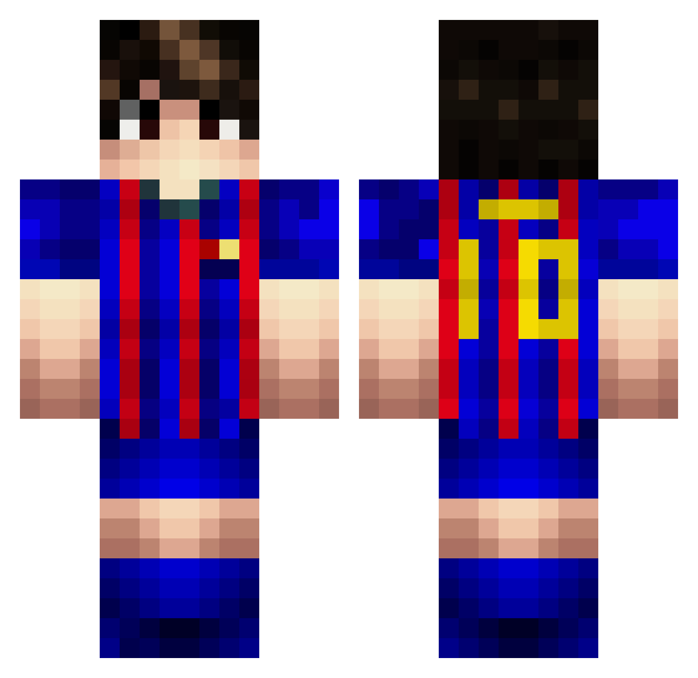 Tori3877 Minecraft skin, front and back view