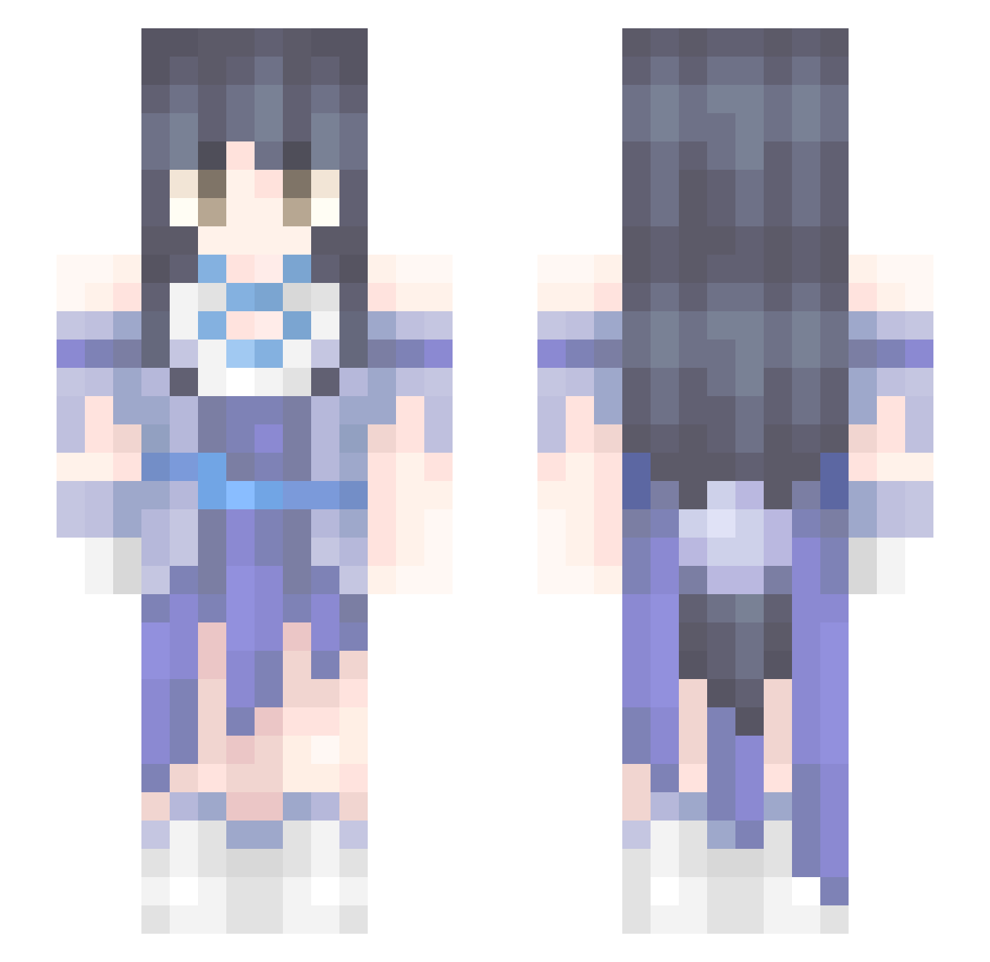 Da_QiaoYa Minecraft skin, front and back view