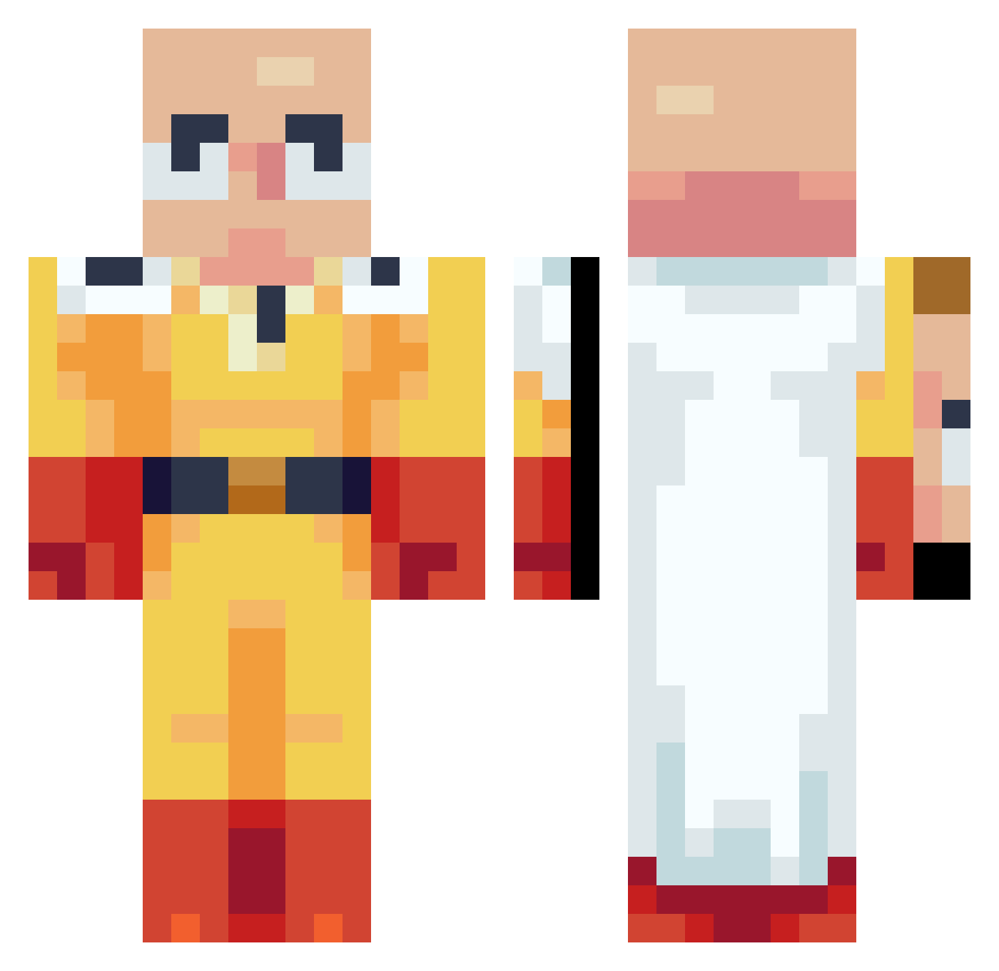 HOSA69 Minecraft skin, front and back view