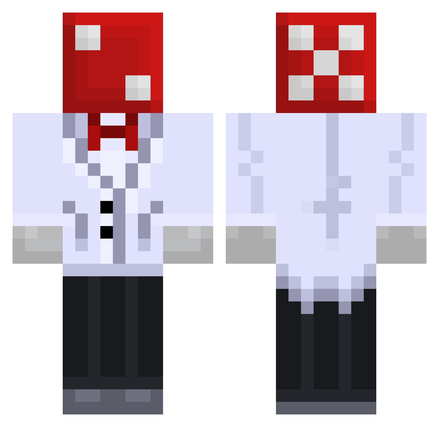 BusinessTour Minecraft skin, front and back view