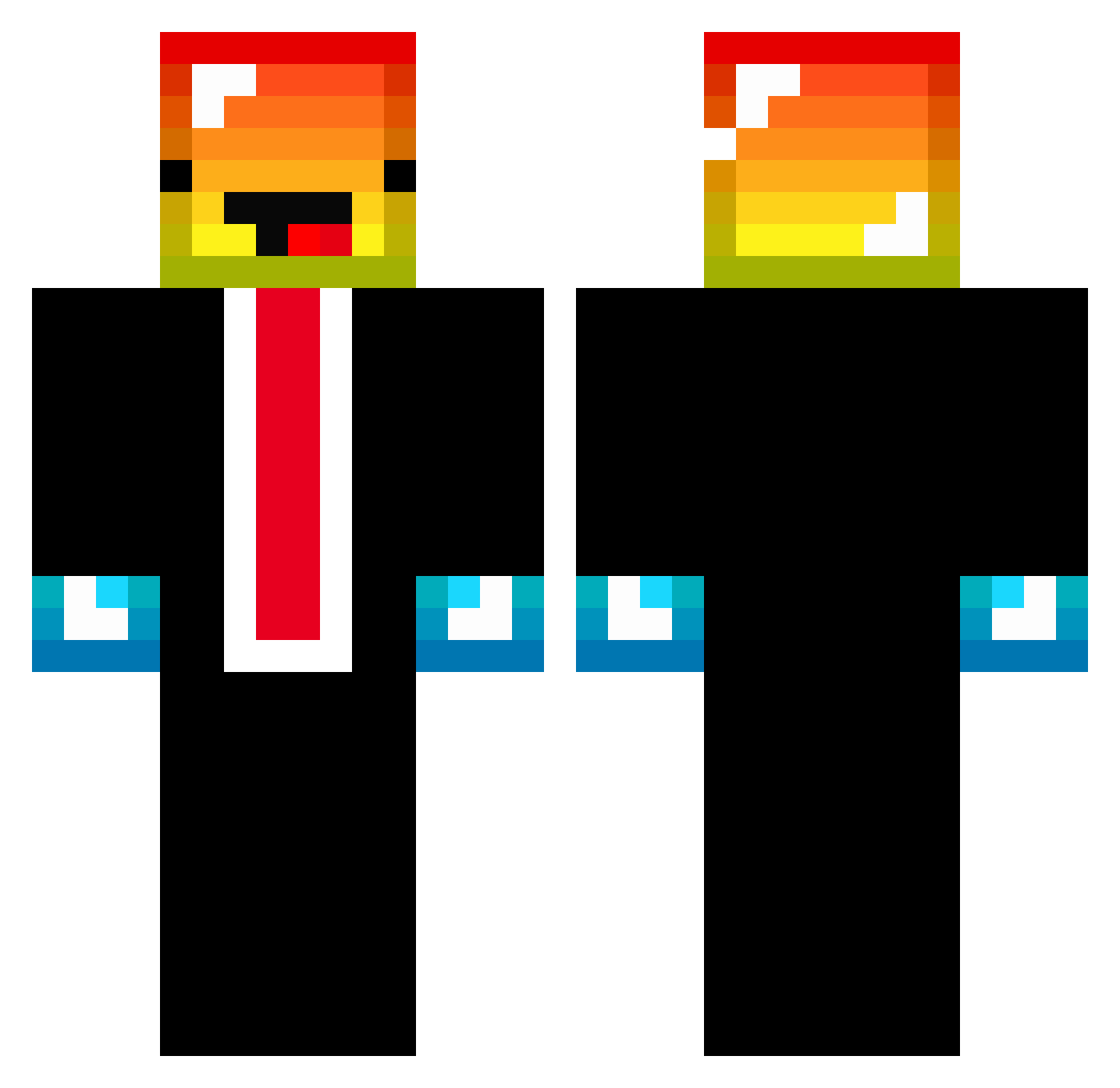 Dirklunden Minecraft skin, front and back view