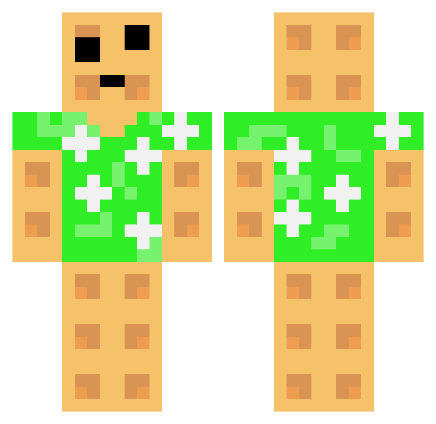 bedrockguy14 Minecraft skin, front and back view
