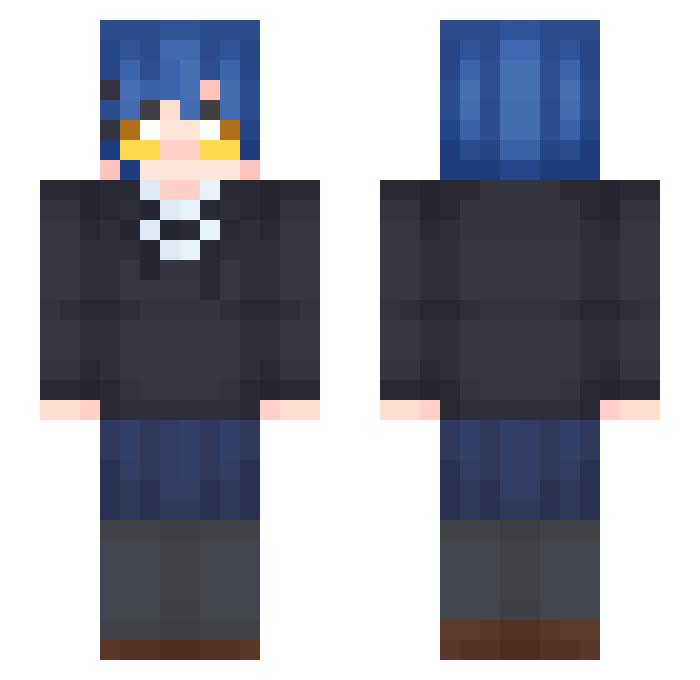 EmpressAxo Minecraft skin, front and back view