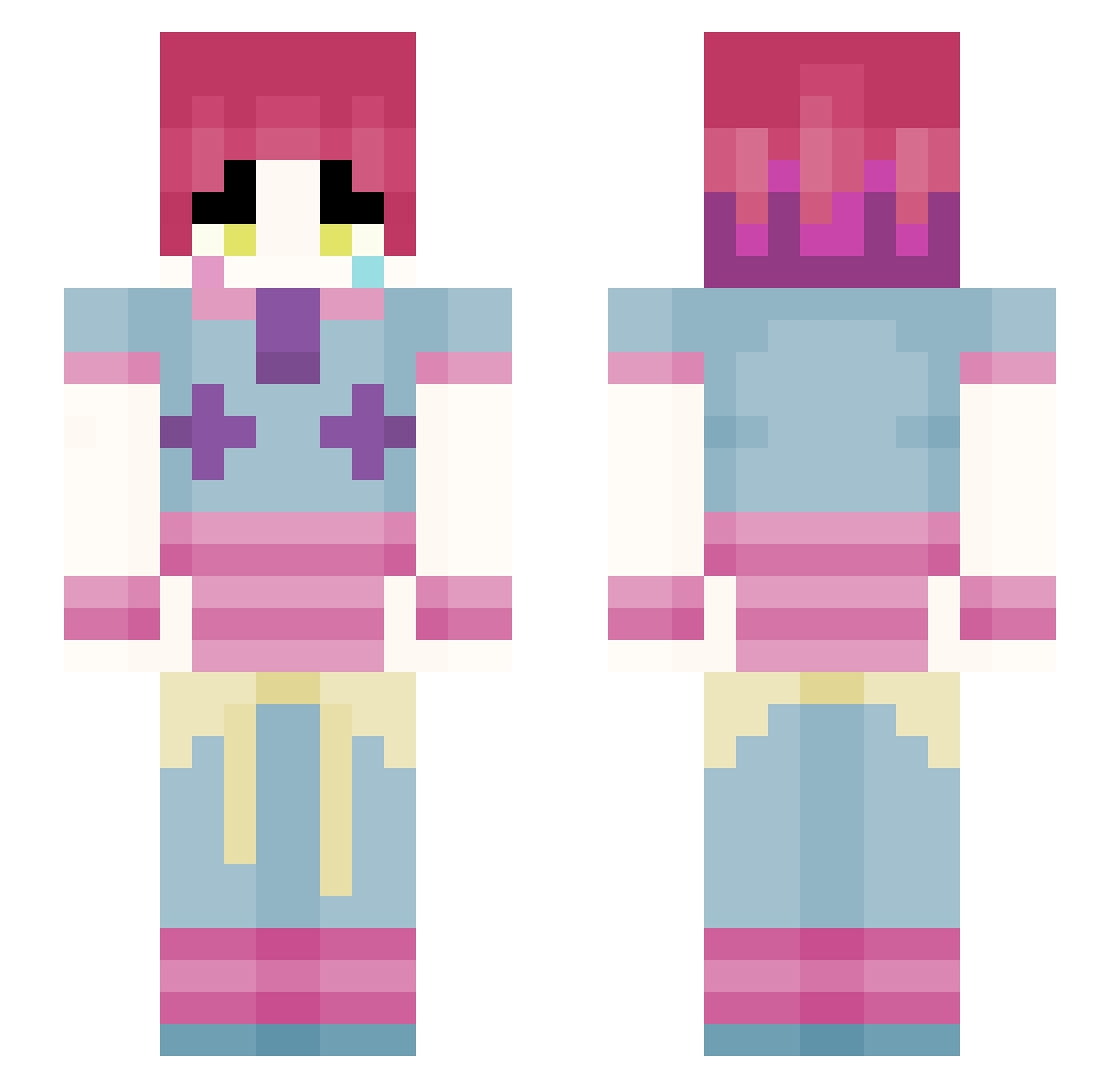 wejrz Minecraft skin, front and back view