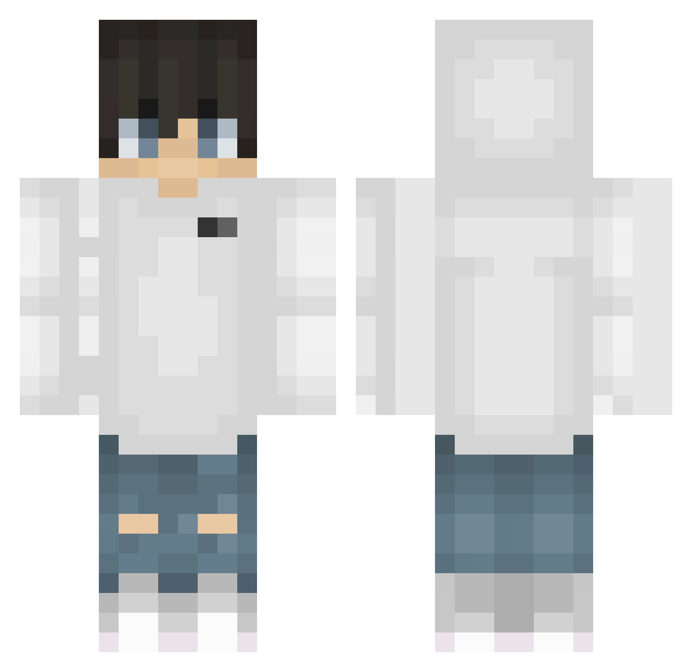 Plotri Minecraft skin, front and back view
