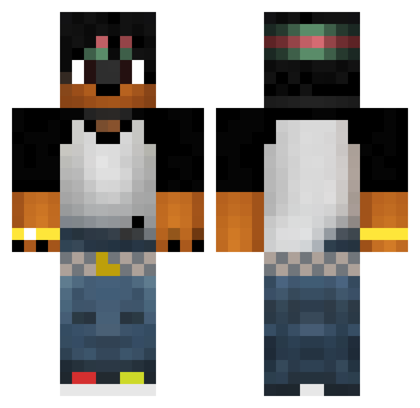 dimwit Minecraft skin, front and back view