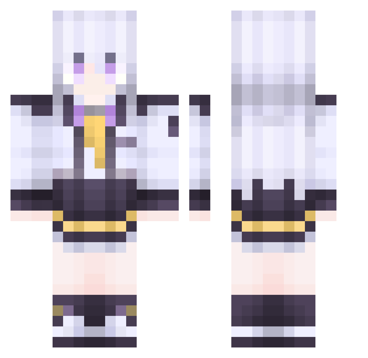 Mobius812 Minecraft skin, front and back view