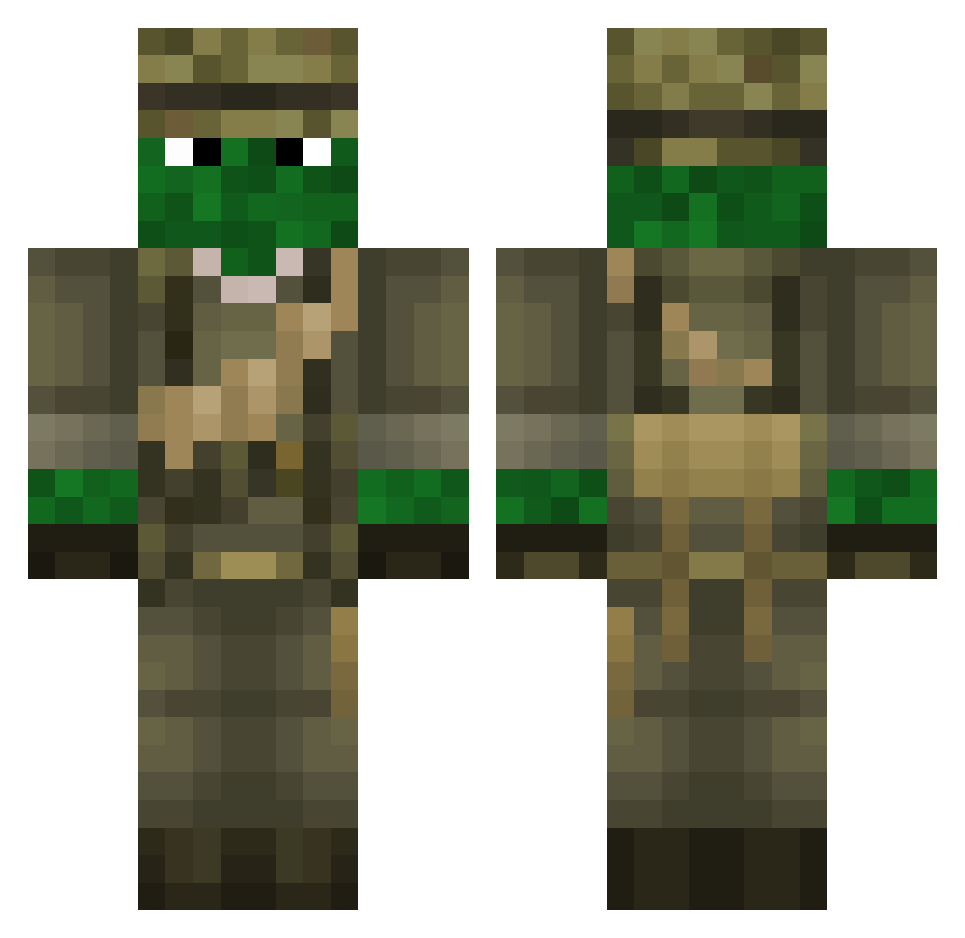 PerogiGod Minecraft skin, front and back view