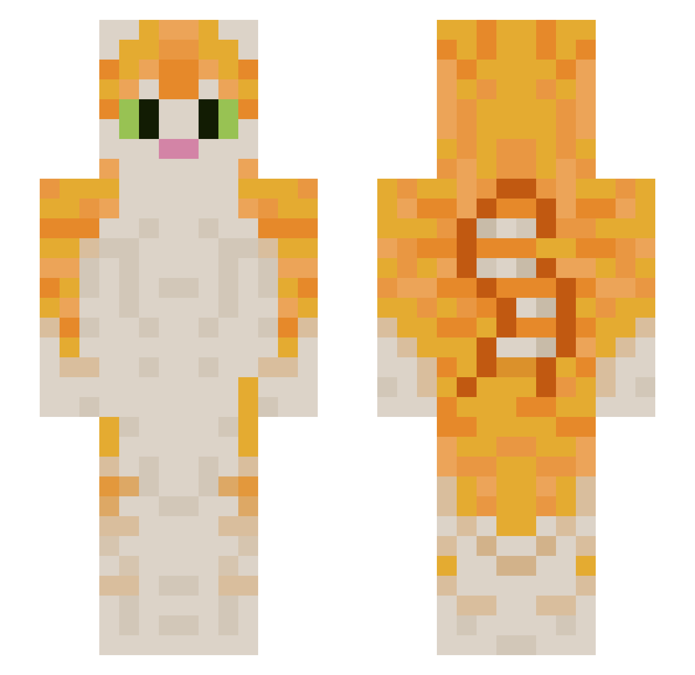 Seekae Minecraft skin, front and back view