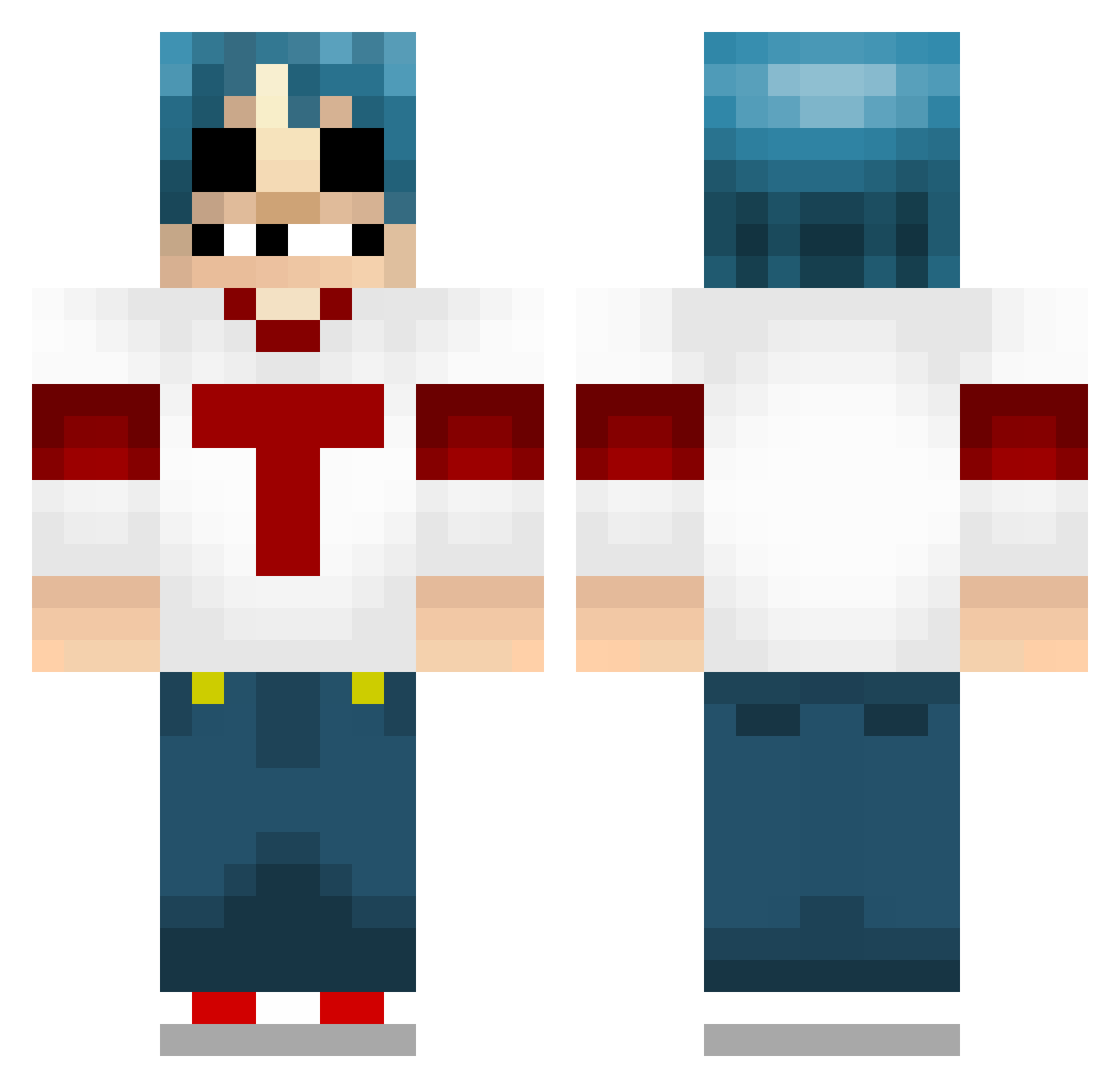 Brho Minecraft skin, front and back view