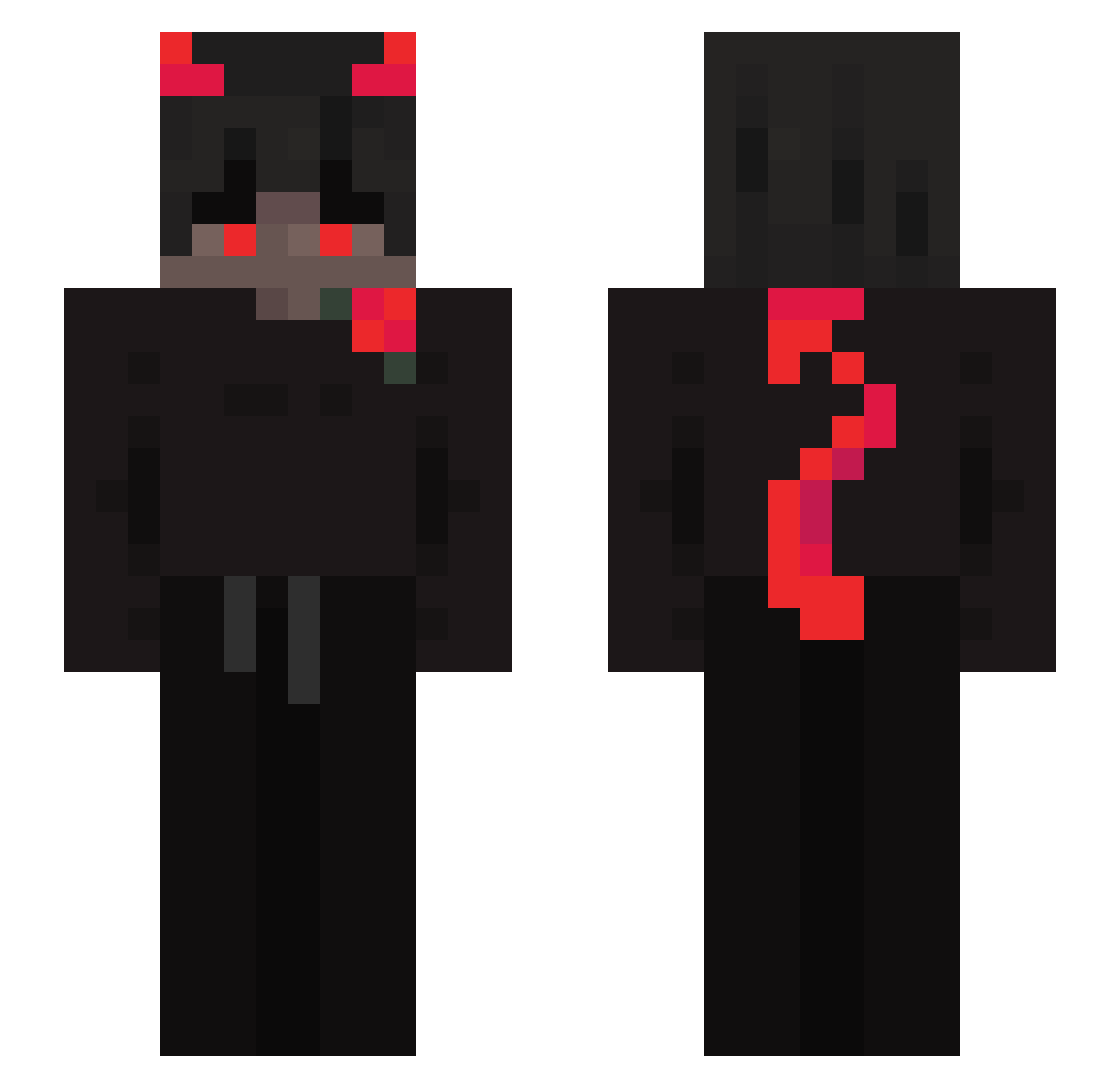 StealGT Minecraft skin, front and back view