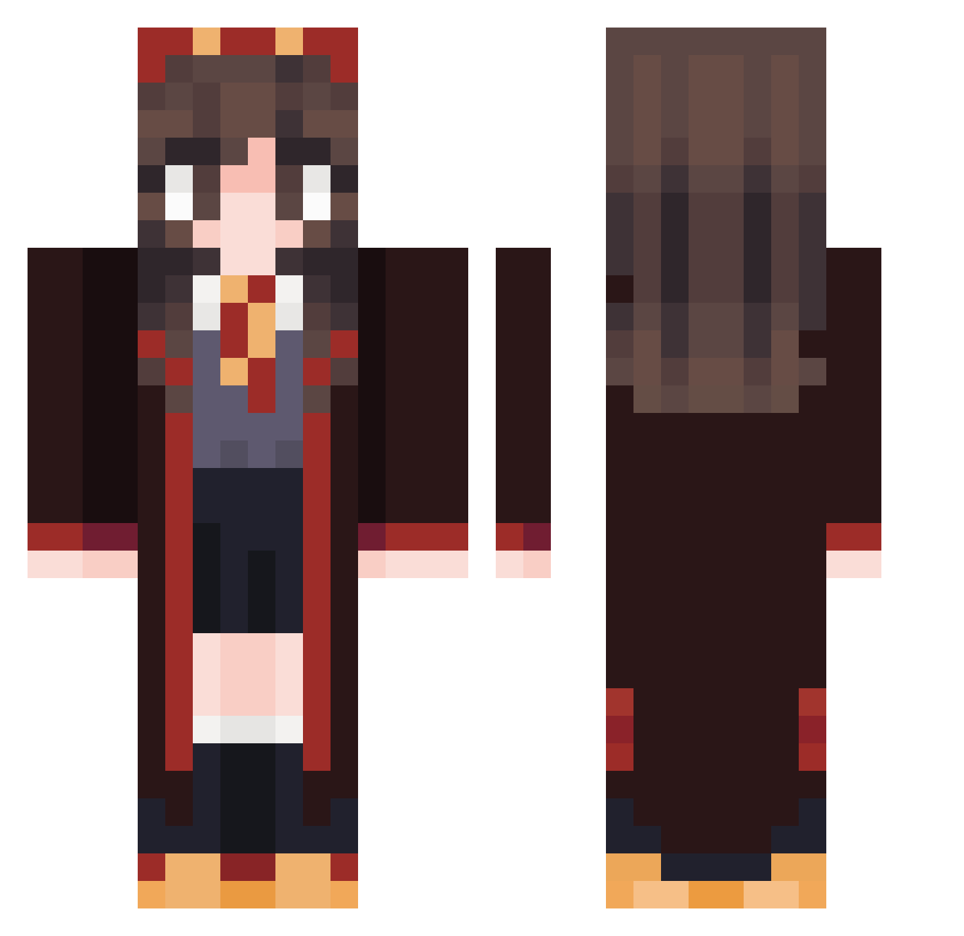 GenshinXYZ Minecraft skin, front and back view