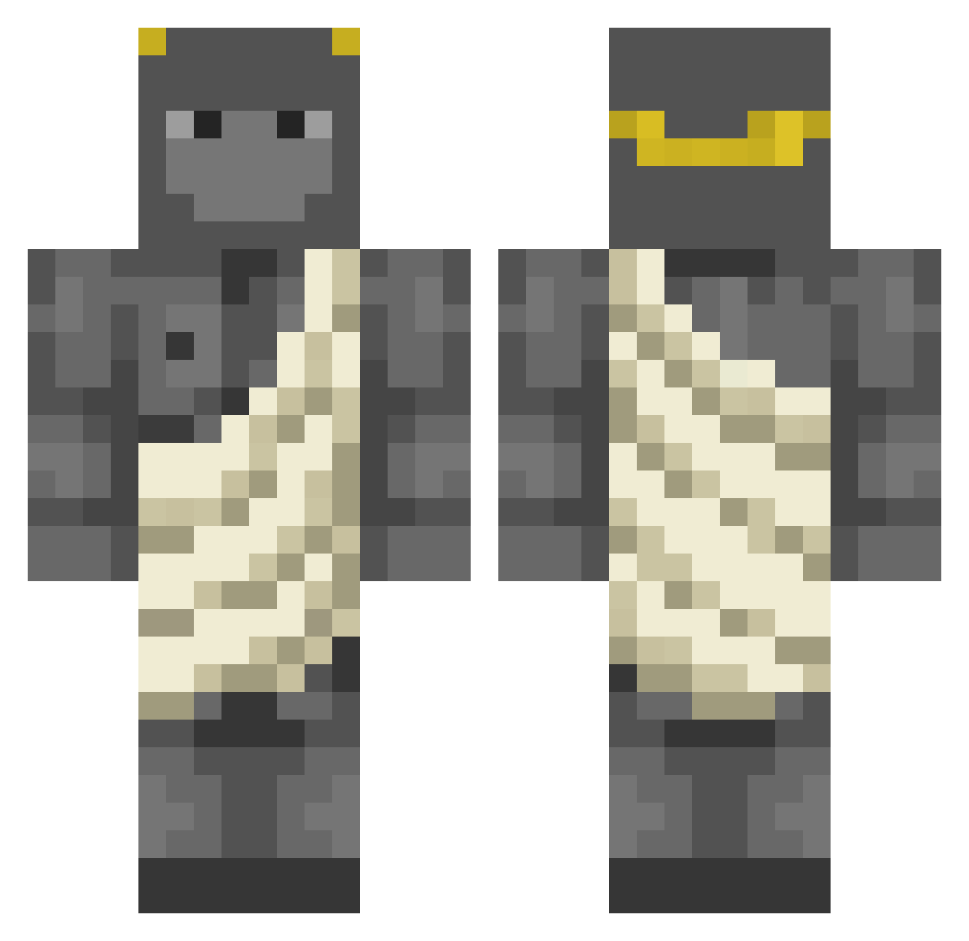 Shaanstar Minecraft skin, front and back view