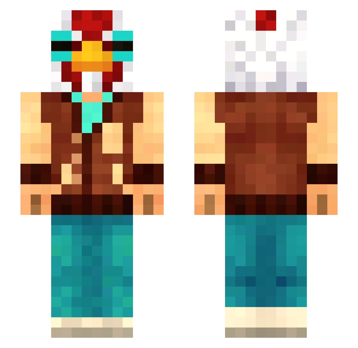 Fsacampos Minecraft skin, front and back view