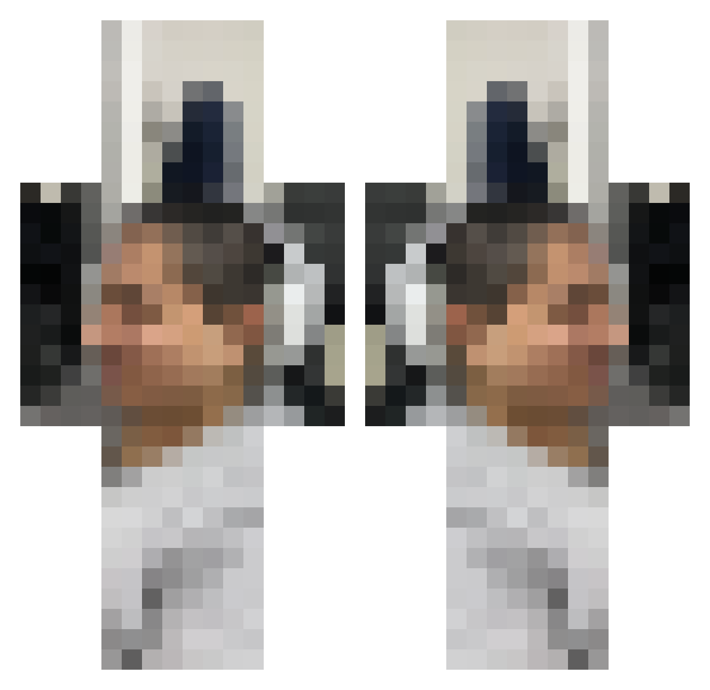 Haces Minecraft skin, front and back view