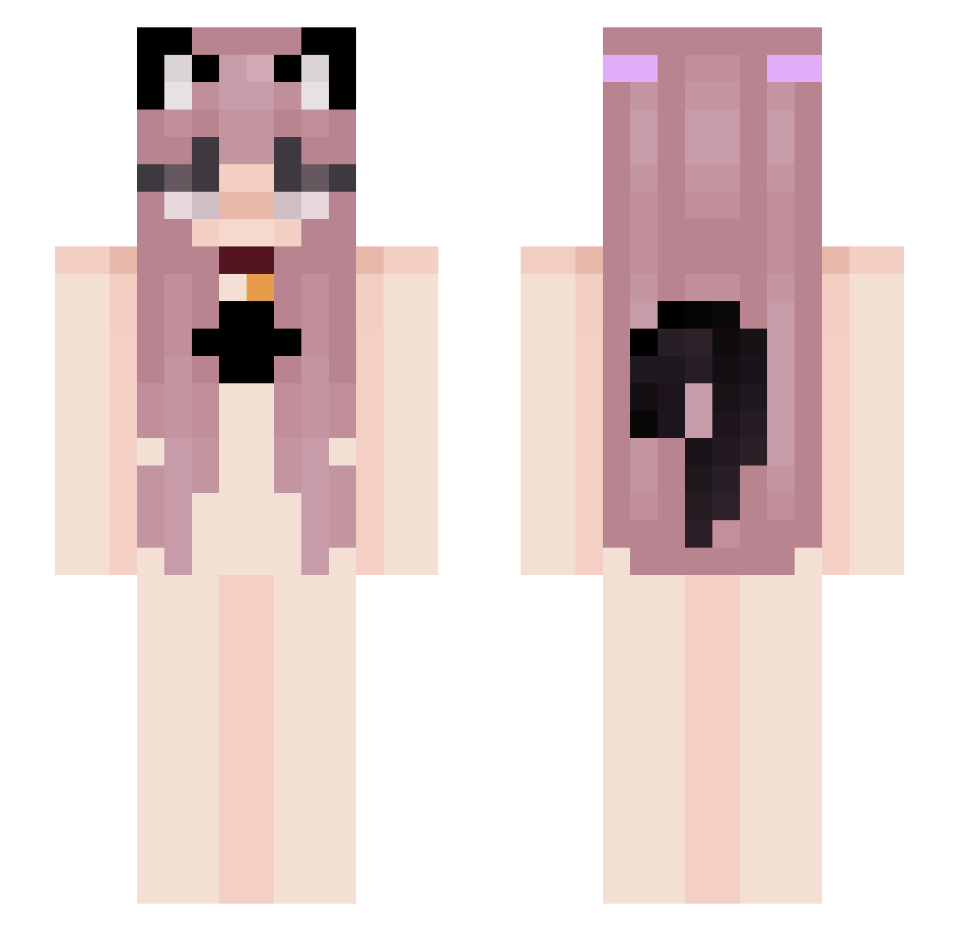 LarihShy Minecraft skin, front and back view