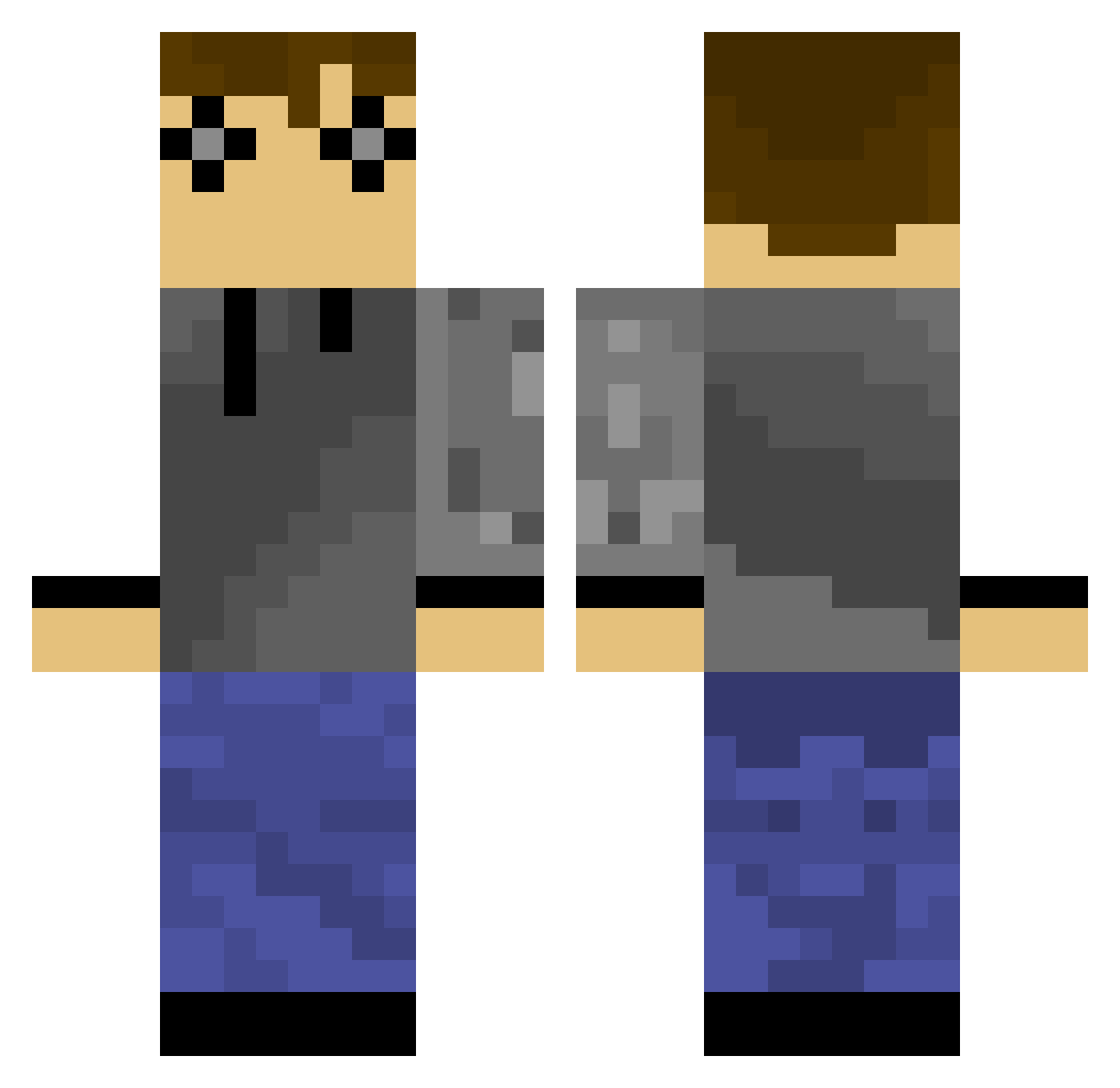 BUBBYDO00 Minecraft skin, front and back view