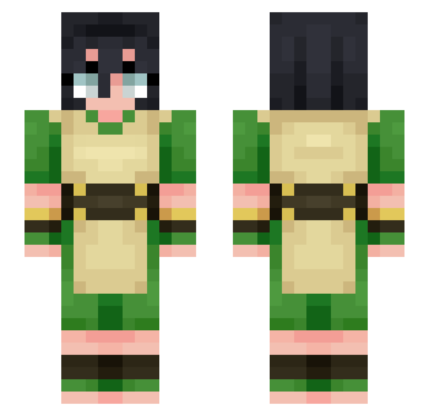 E2RT Minecraft skin, front and back view