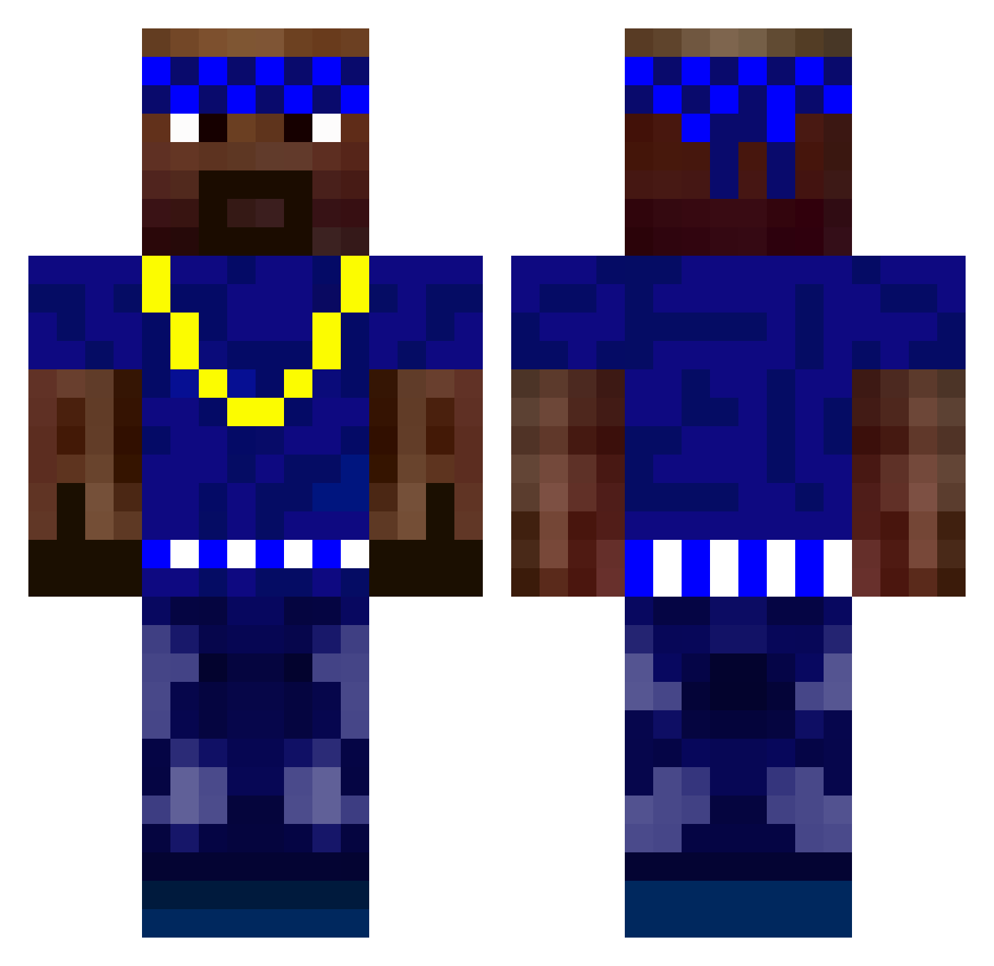 olivercricket Minecraft skin, front and back view