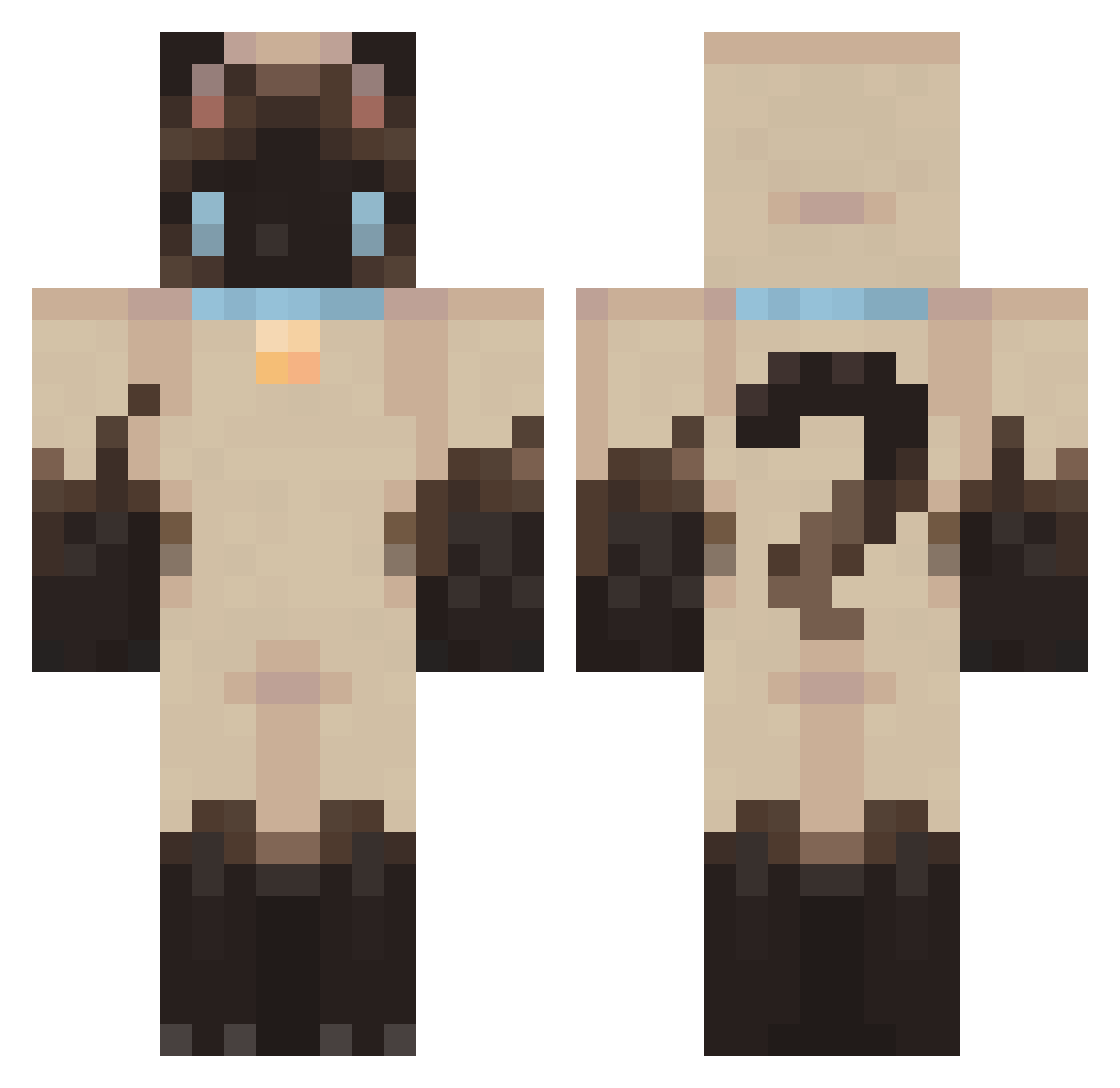 GmLao Minecraft skin, front and back view