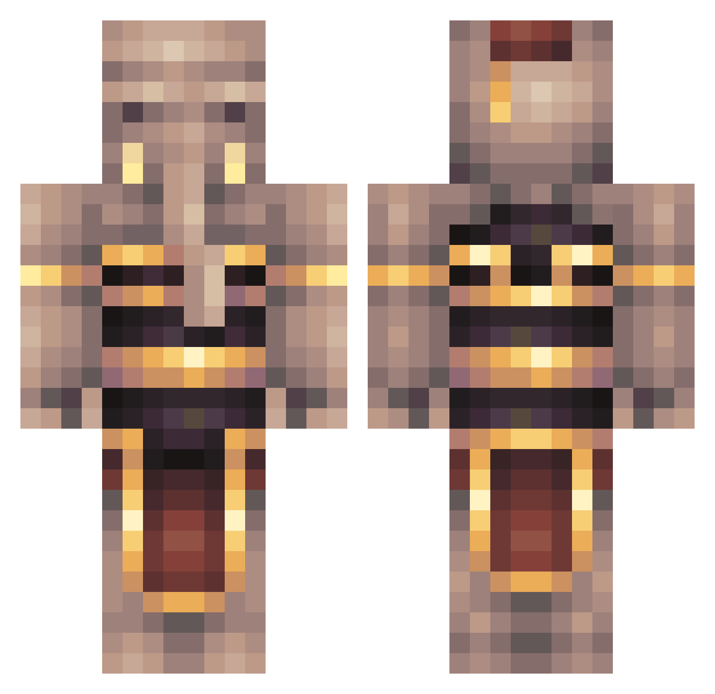 Those Minecraft skin, front and back view