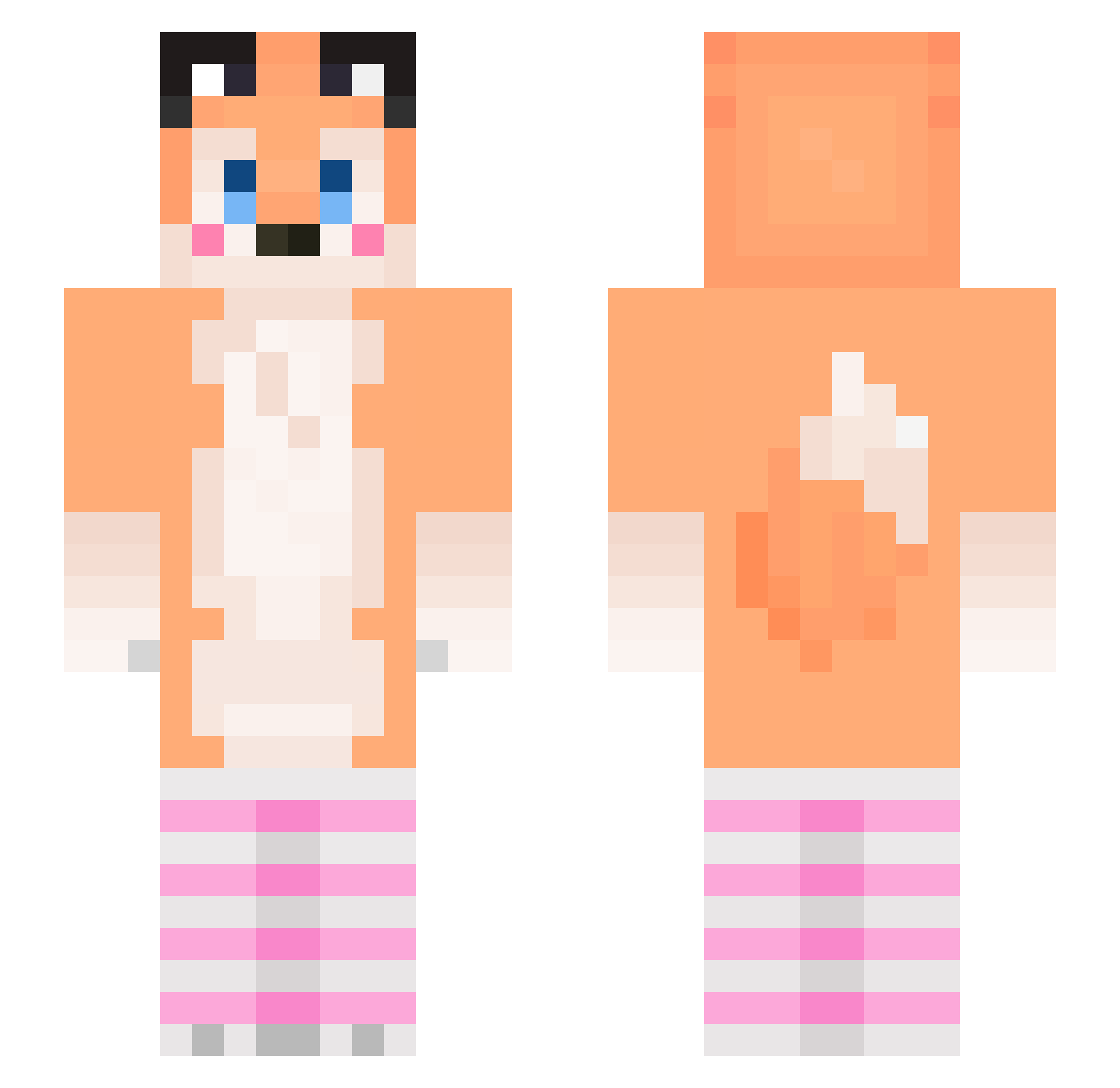 Gerdew Minecraft skin, front and back view