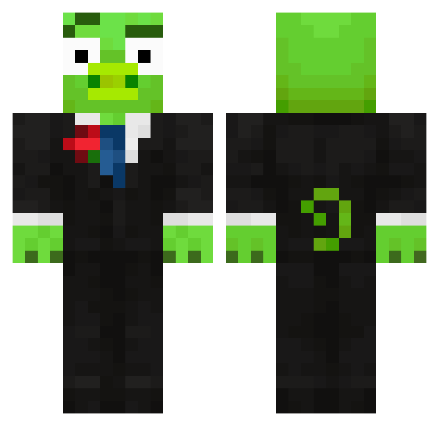 2py Minecraft skin, front and back view