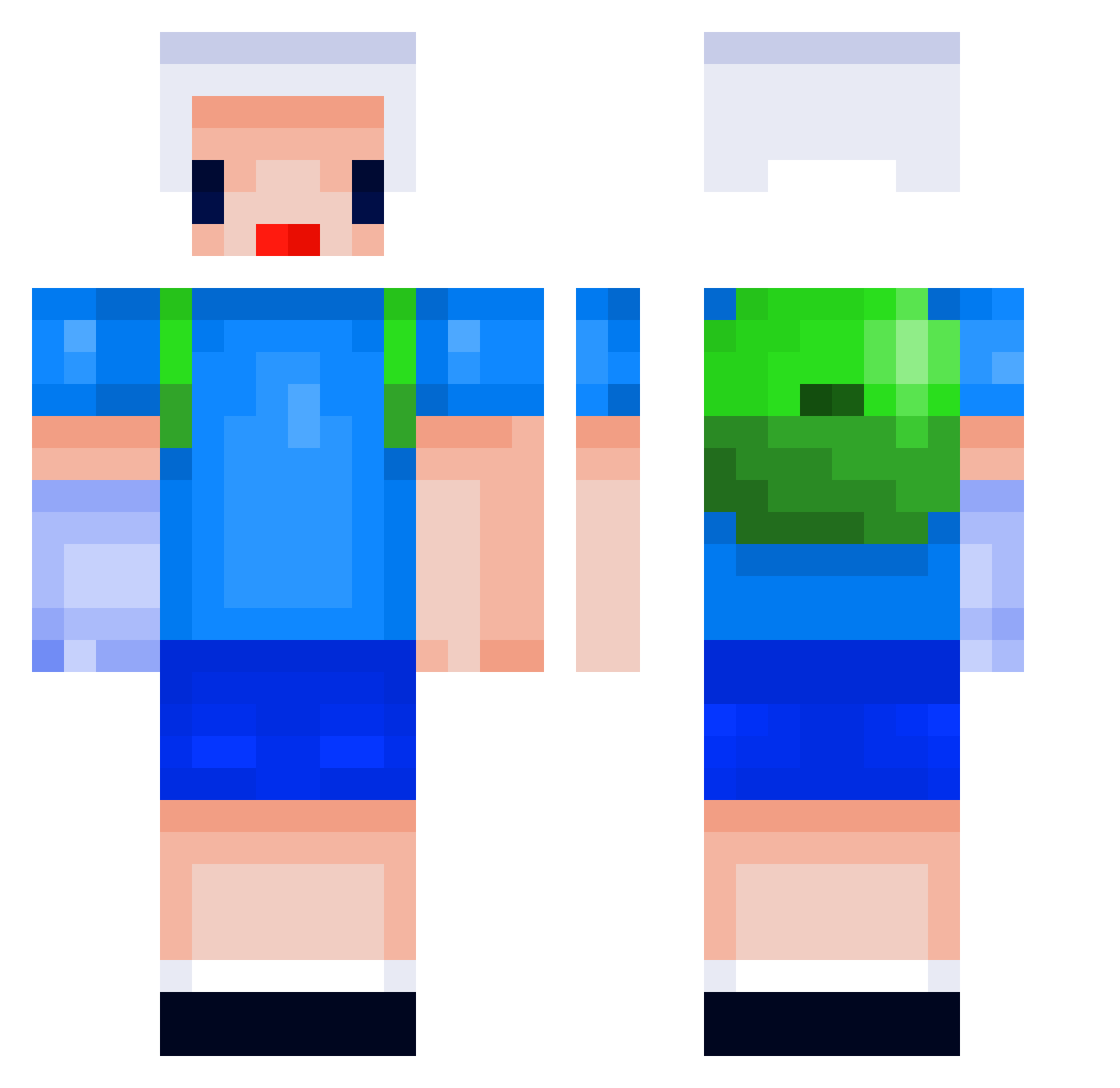 wubba06 Minecraft skin, front and back view