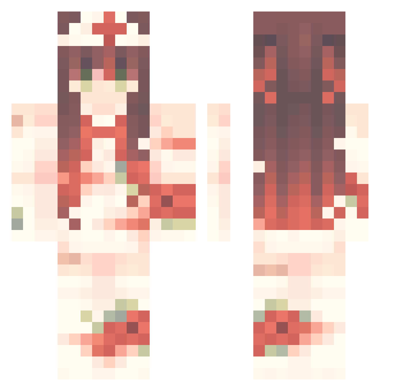 TurkishAirlens Minecraft skin, front and back view