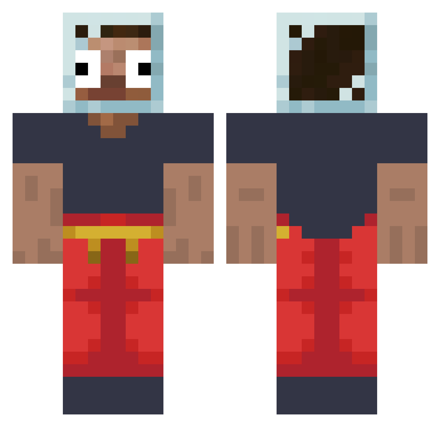 Jungle_shuba Minecraft skin, front and back view