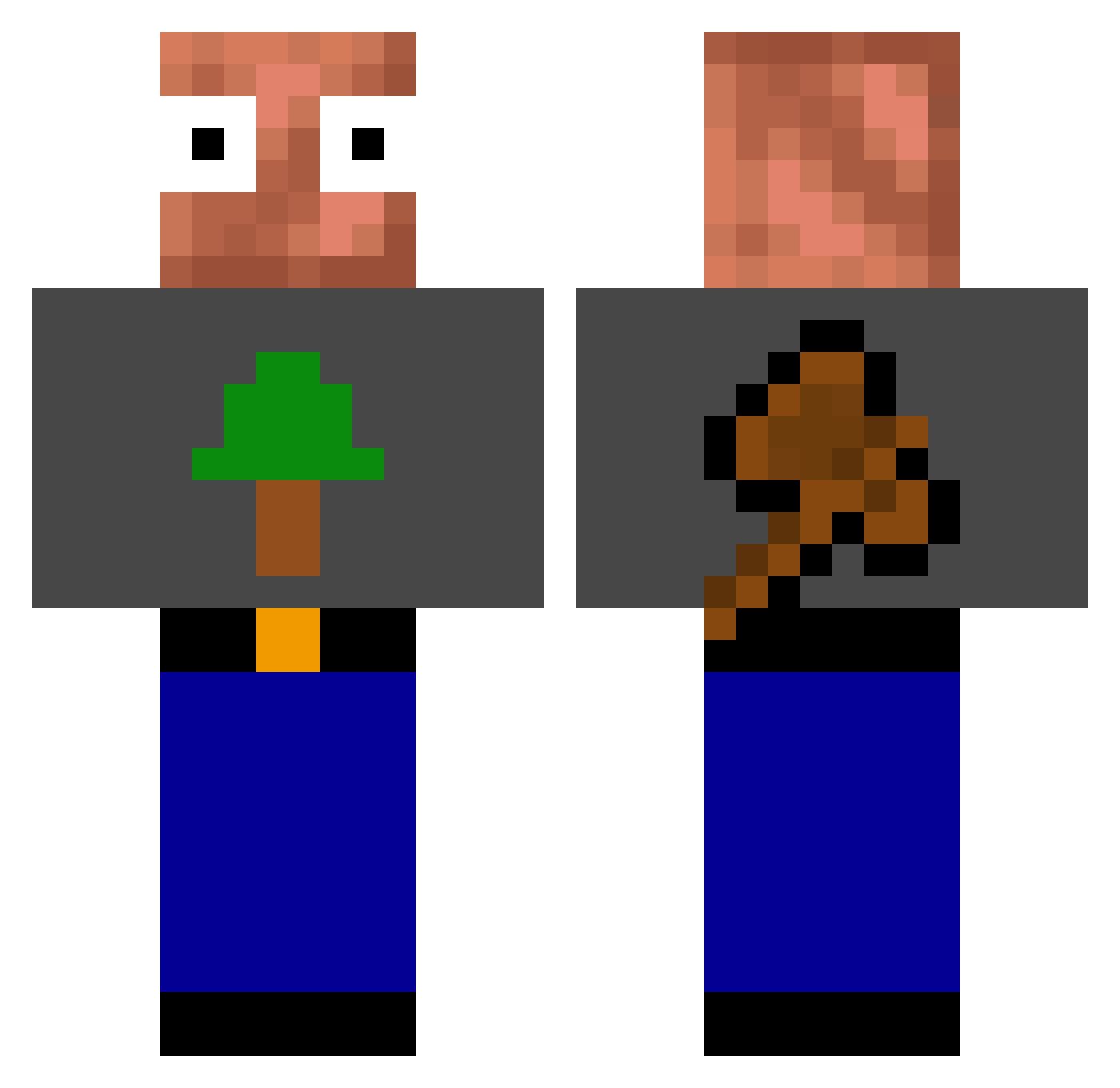 Marshmelloman200 Minecraft skin, front and back view