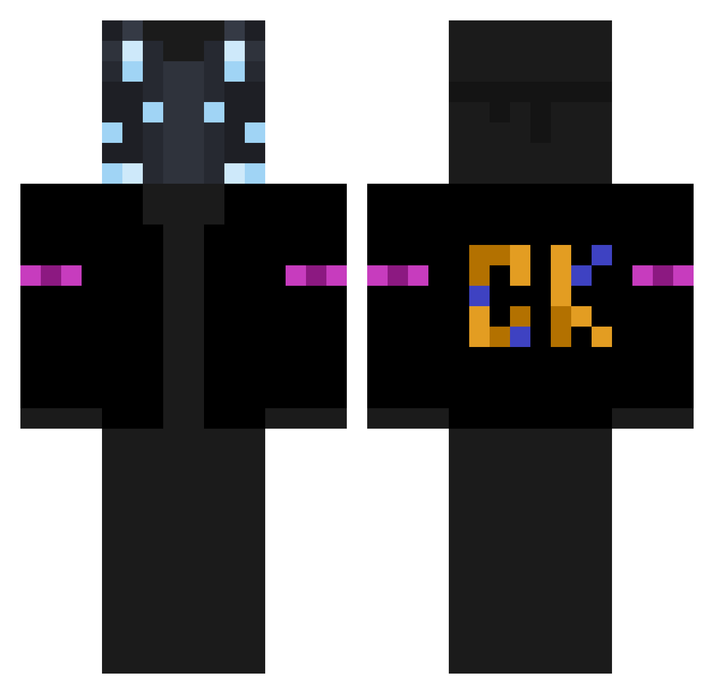 Rasmazilov Minecraft skin, front and back view
