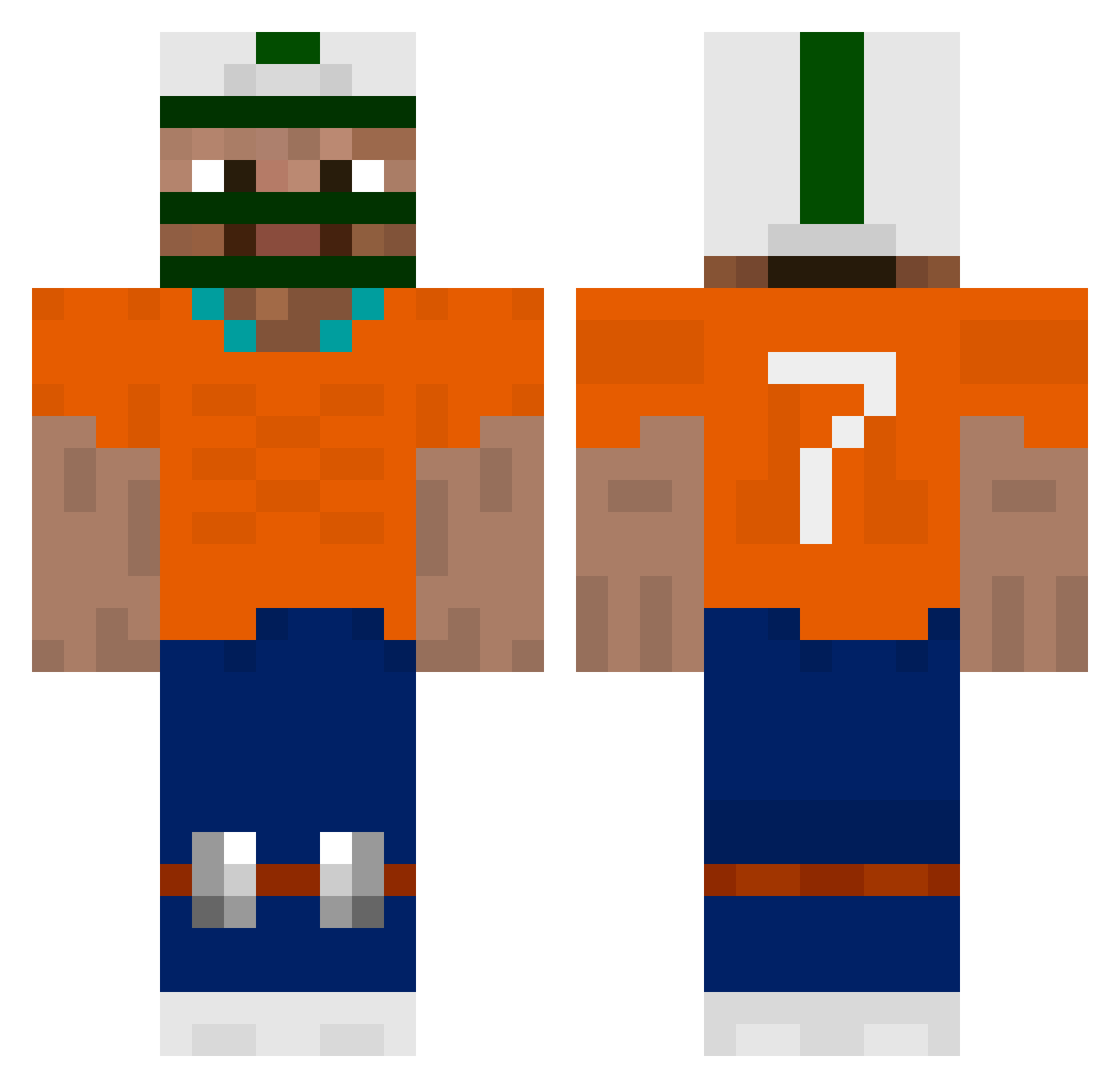 MaximSG Minecraft skin, front and back view