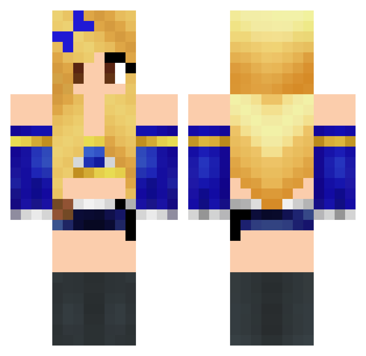 MamanViolente Minecraft skin, front and back view