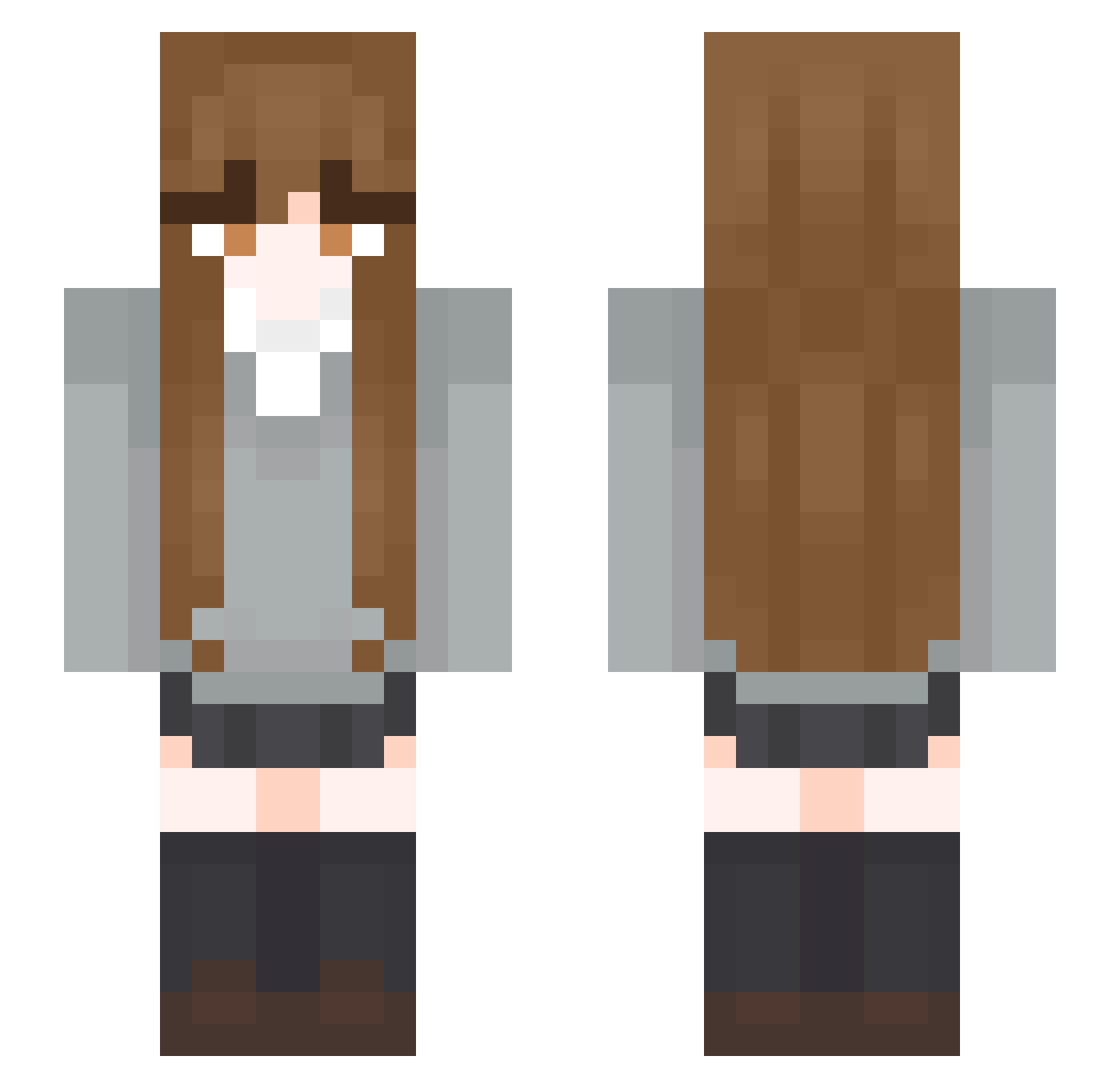 Inpesso Minecraft skin, front and back view