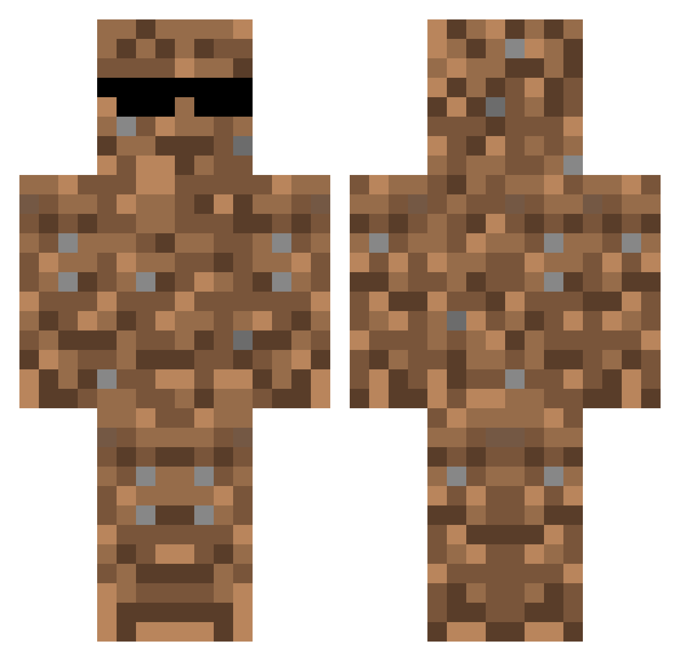 InsaneGaz Minecraft skin, front and back view