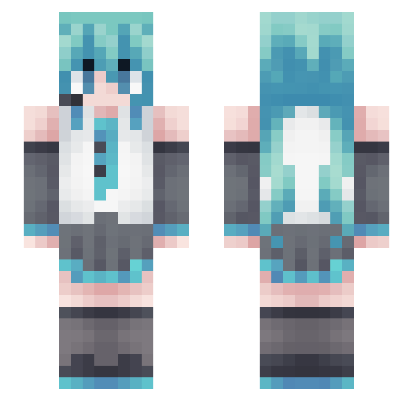 __Caitlynn Minecraft skin, front and back view