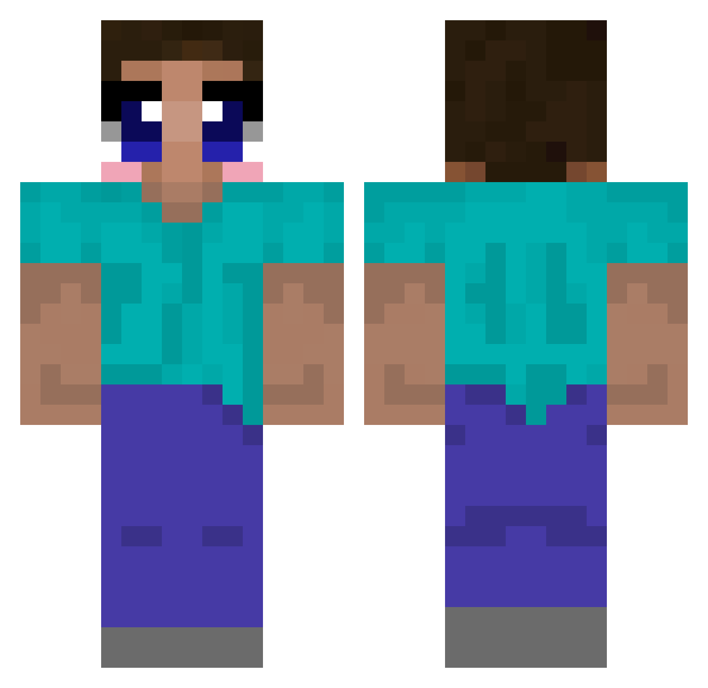 markohaha Minecraft skin, front and back view