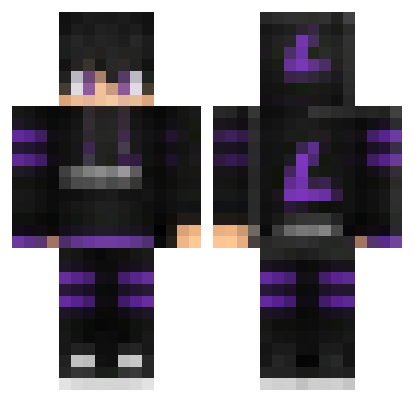 AvexTV Minecraft skin, front and back view