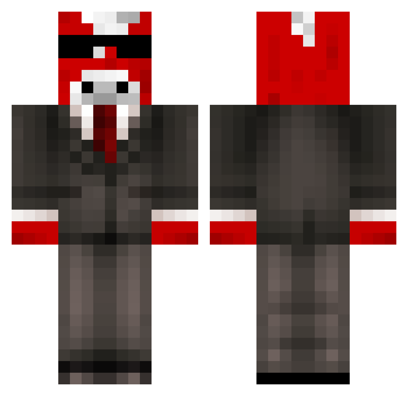 Wail1 Minecraft skin, front and back view