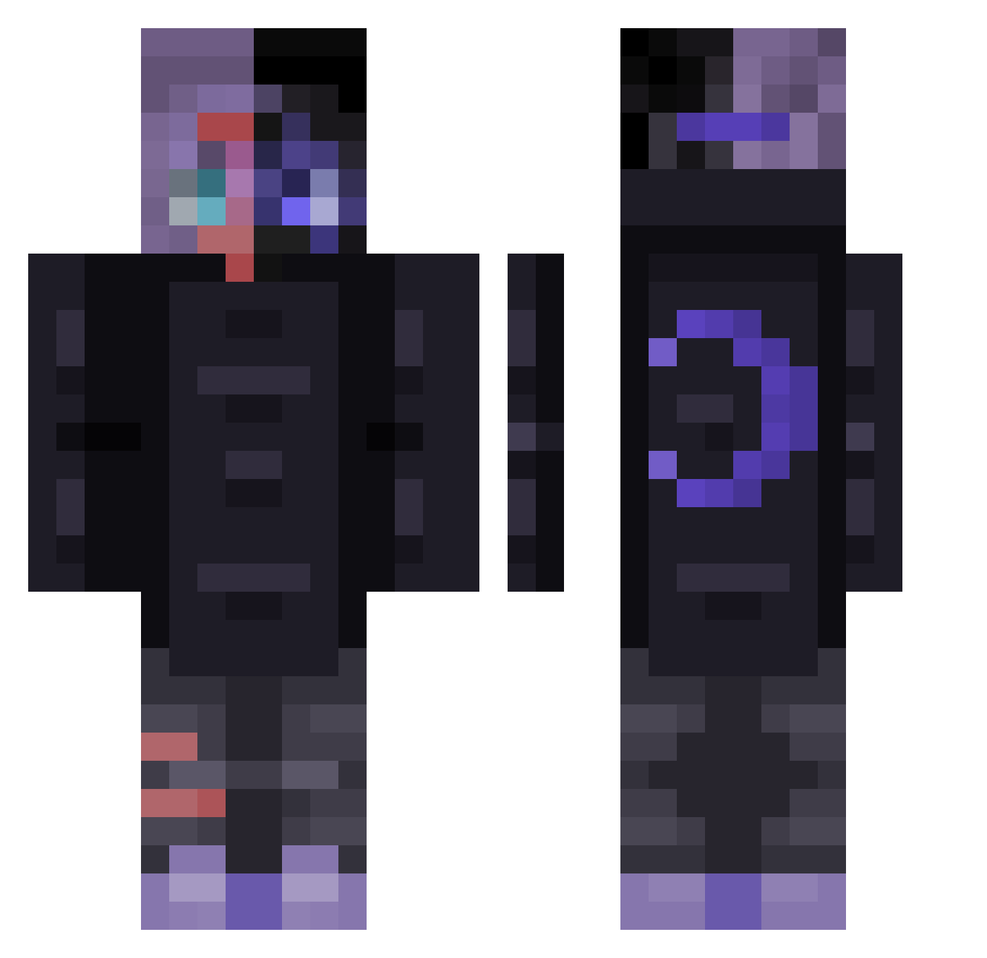 Migel077 Minecraft skin, front and back view