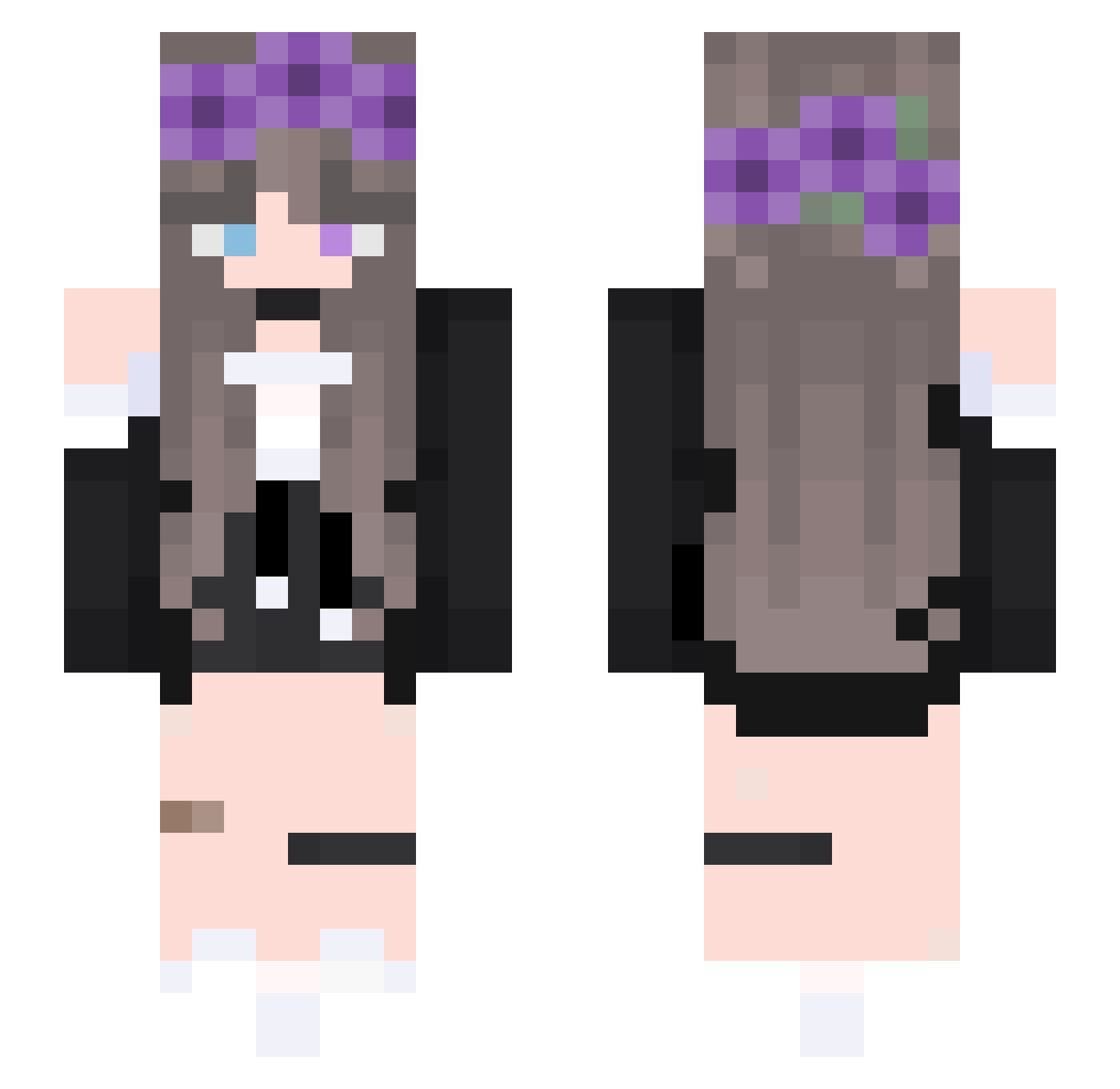 Rysiuuu17 Minecraft skin, front and back view