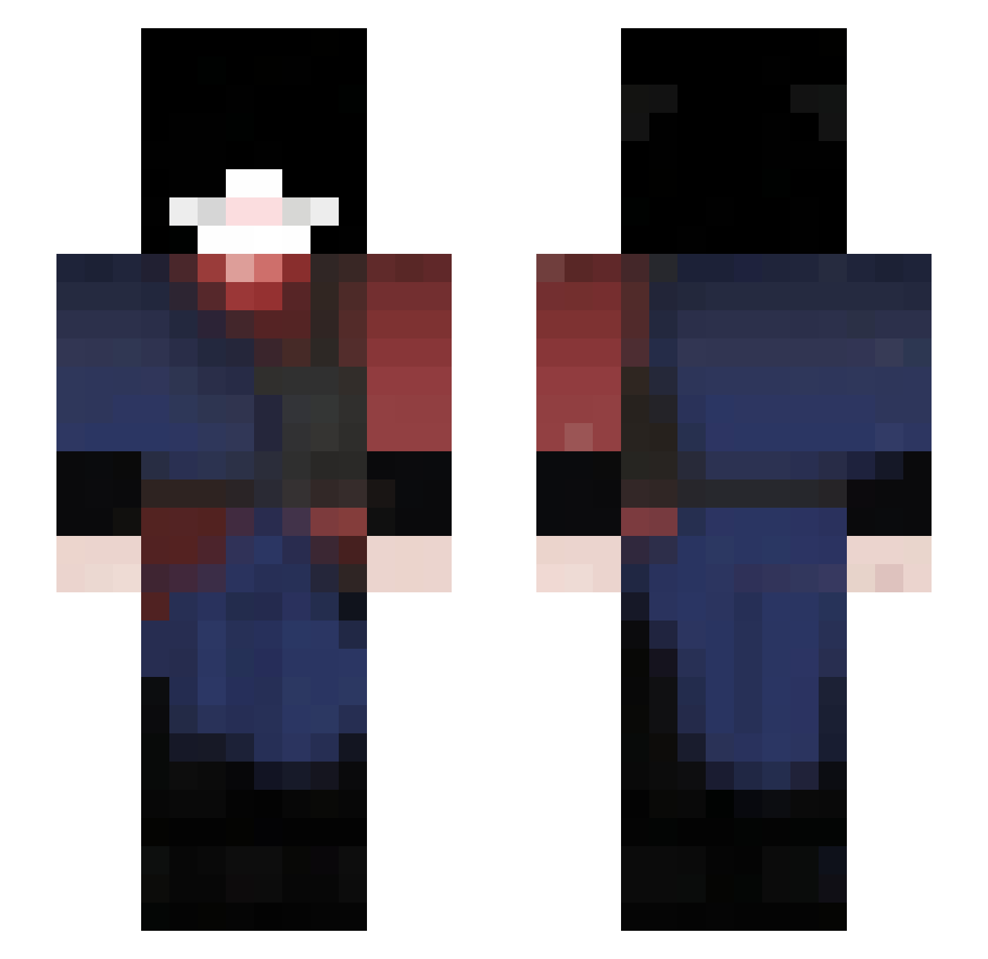 Naksuya Minecraft skin, front and back view