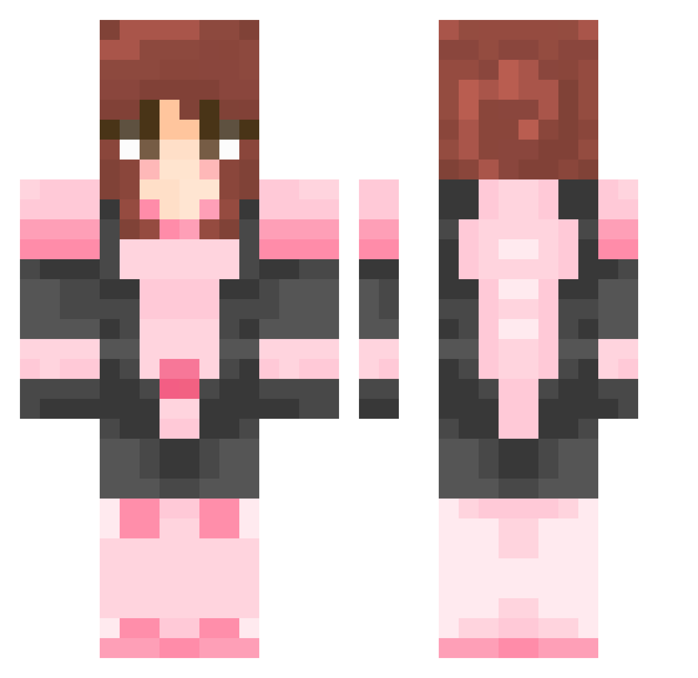 roaches Minecraft skin, front and back view
