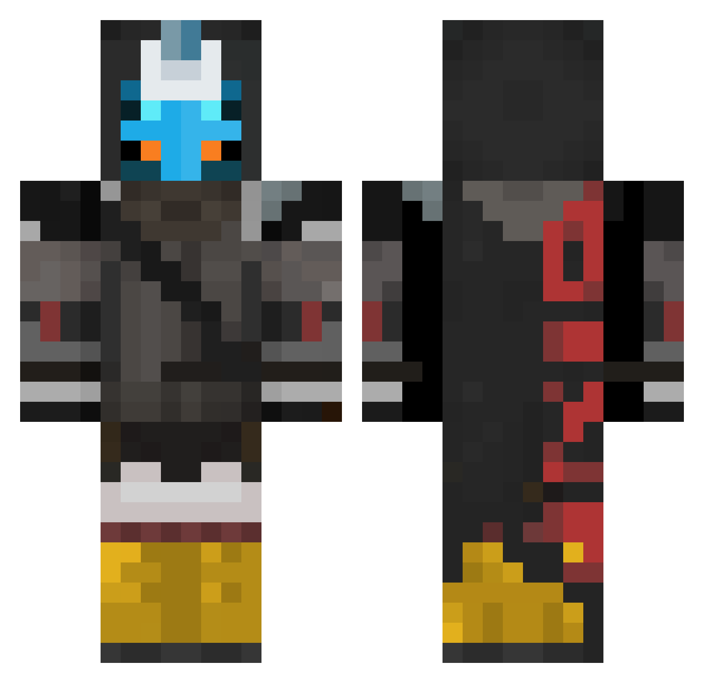 PiGiOn Minecraft skin, front and back view