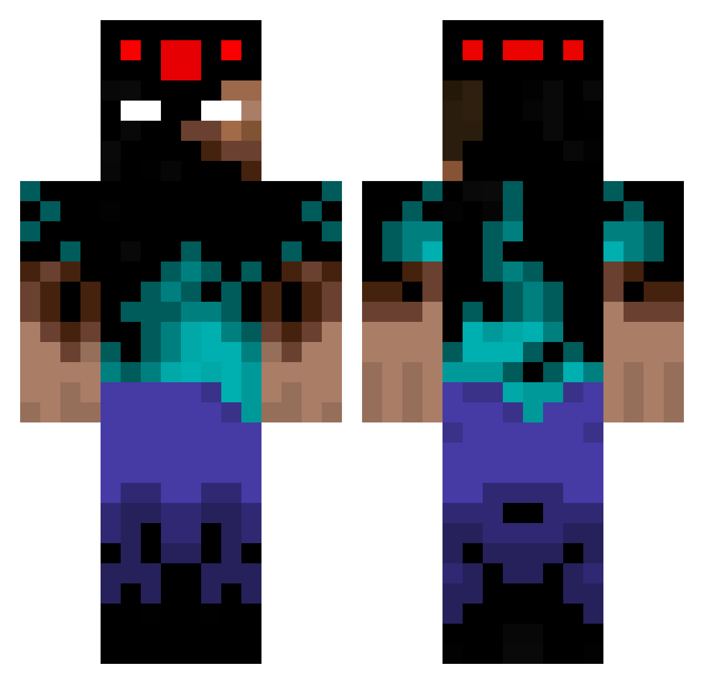 Frusdy Minecraft skin, front and back view