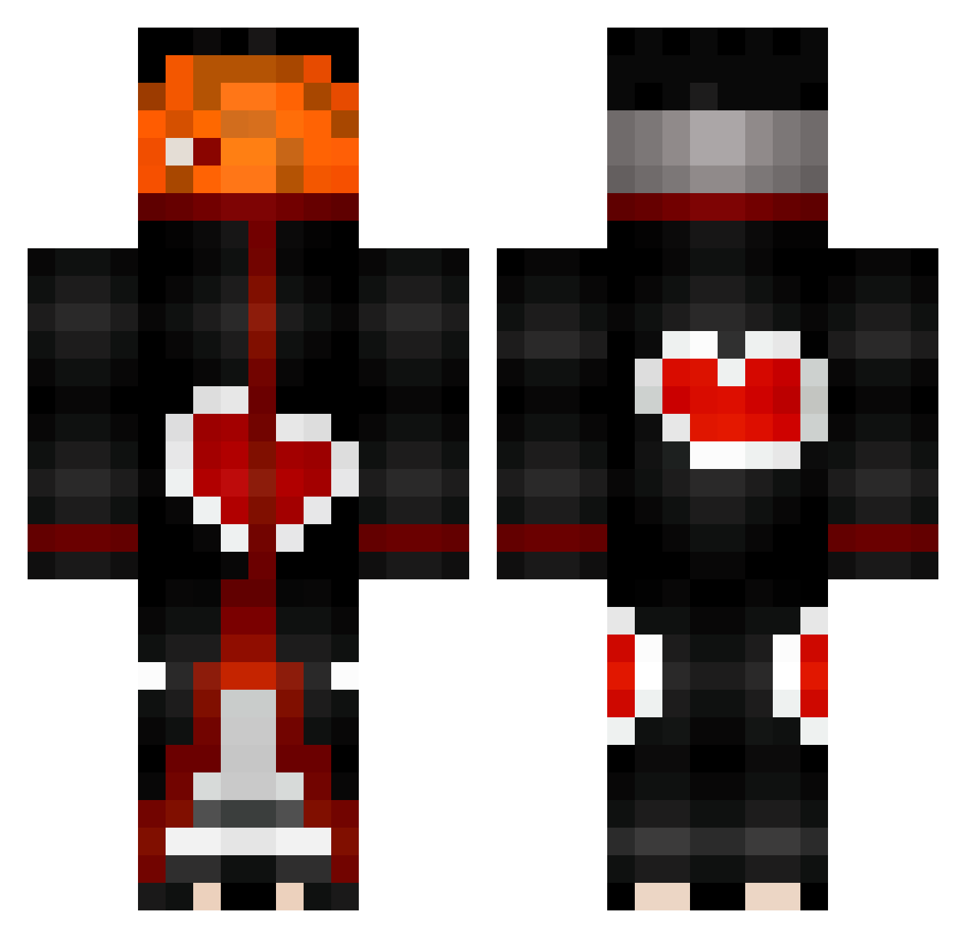DragonClam Minecraft skin, front and back view