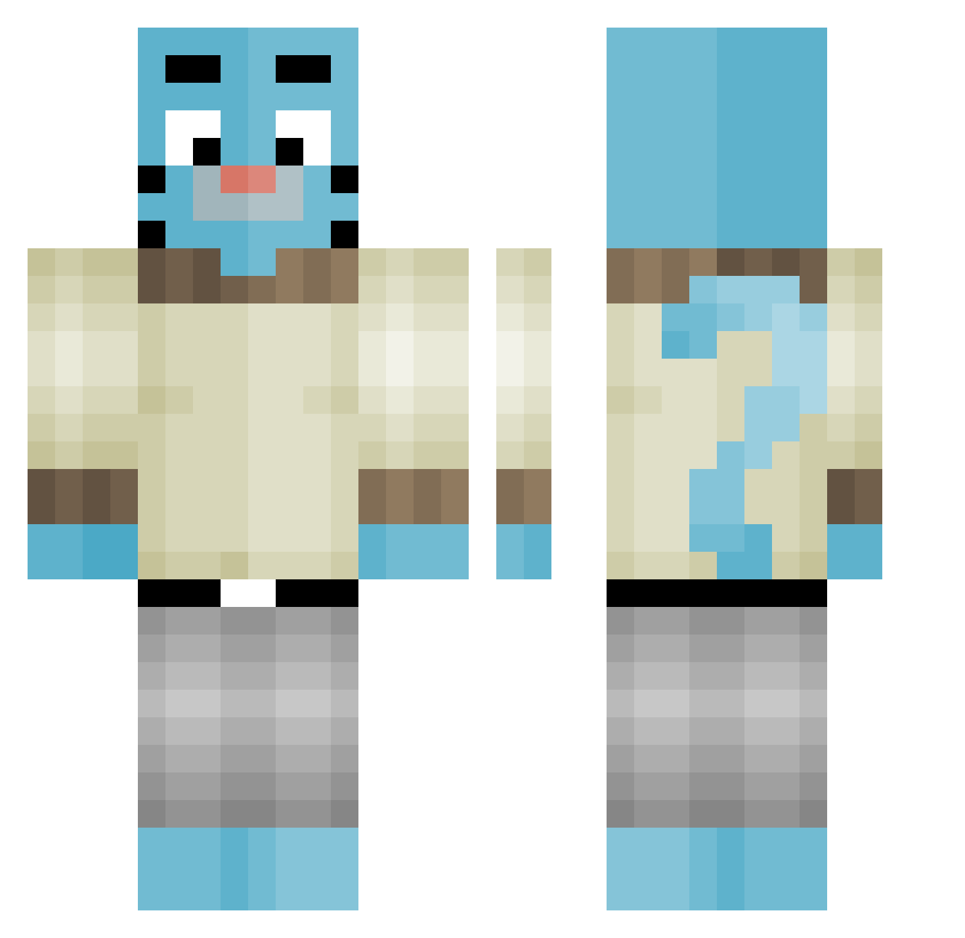 jimbarclay Minecraft skin, front and back view