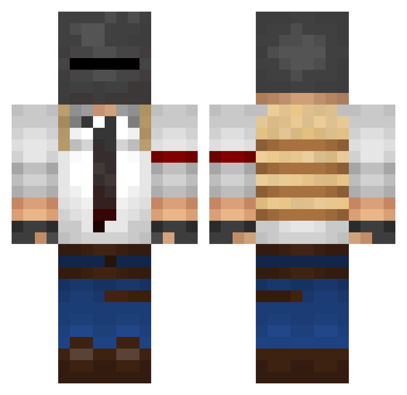 0rlk Minecraft skin, front and back view